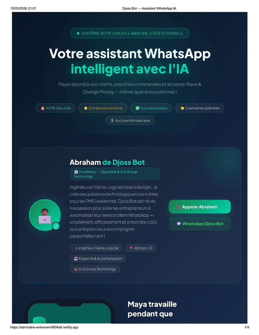 Chatbot automatique WhatsApp