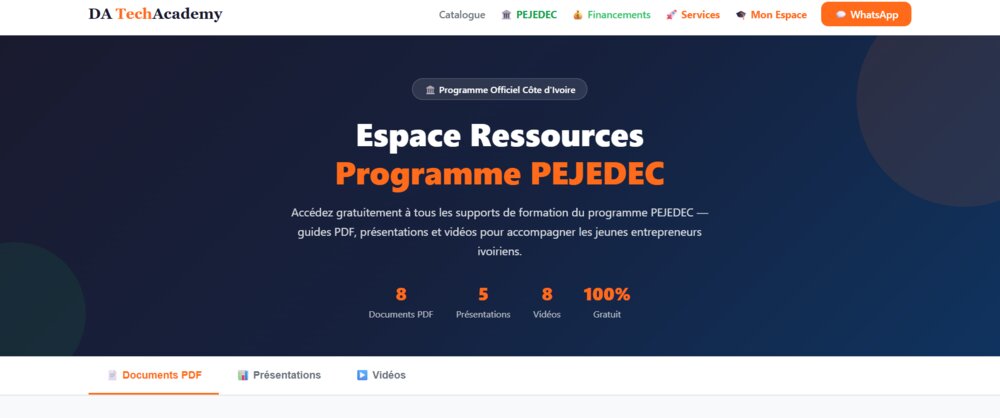 Page web dédiée programme PEJEDEC